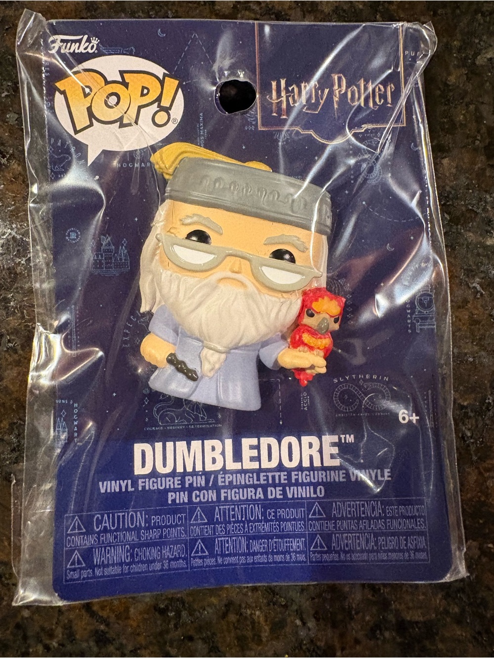 Funko Dumbledore Pop! Pin - Purple Robe with Red and Yellow Phoenix